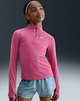 NIKE公式】ナイキ ガールズ Dri-FIT ロングスリーブ 1/4ジップ トップ